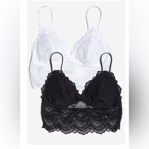 New - Marilyn Lace Bralette Two-Pack (Black & White)